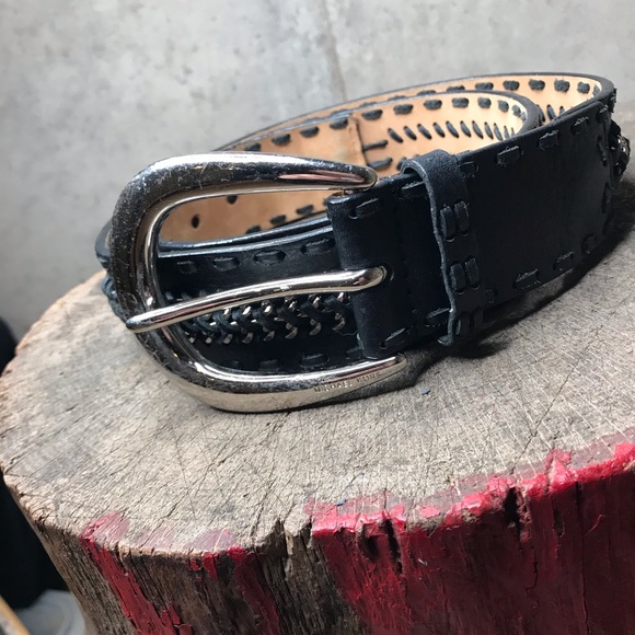 Michael Kors Other - Michael Kors black leather belt silver buckle